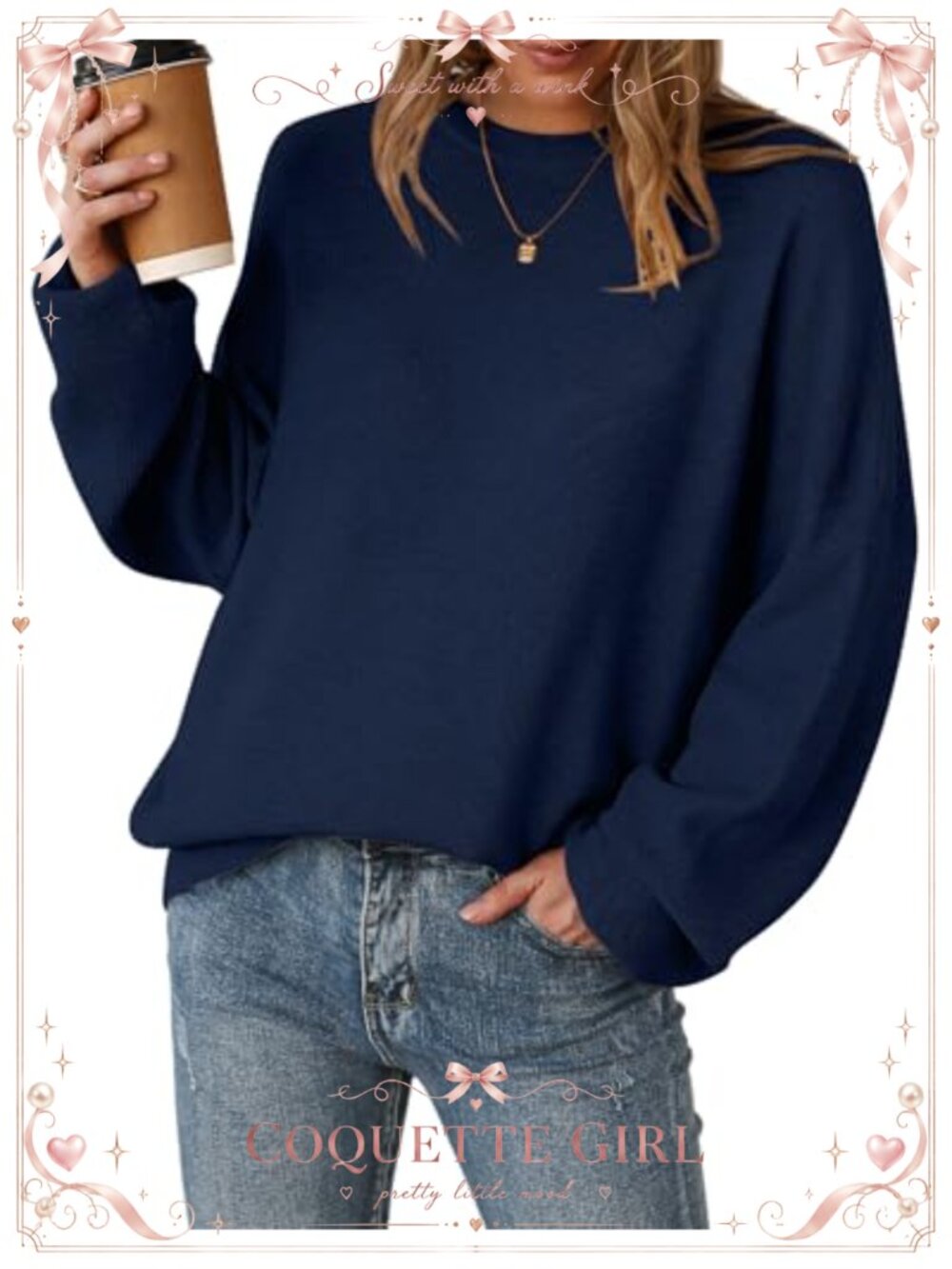 Wool Blend Oversized Crewneck Pullover Sweater Ribbed Knit Oversized Fit Fall